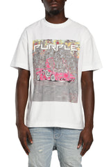 Purple Brand Ditched Textured Jersey Tee White