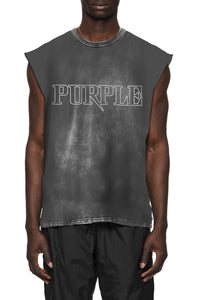 Purple Brand Textured Sleeveless Tee Black