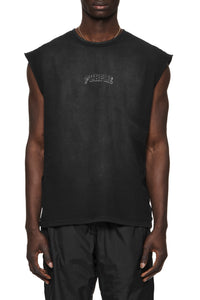 Purple Brand Textured Sleeveless Tee Black