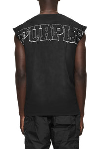 Purple Brand Textured Sleeveless Tee Black