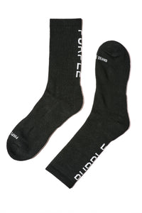 Purple Brand Cotton Crew Sock Black