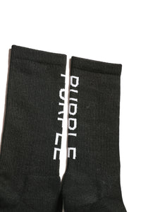 Purple Brand Cotton Crew Sock Black