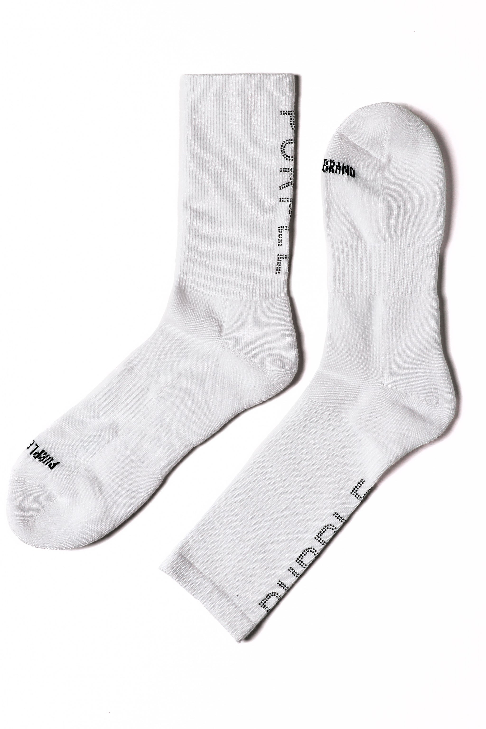 Purple Brand Cotton Crew Sock Crystal White