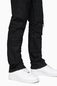 Smoke Rise Heavy Whisker Effect Jeans Glow Black