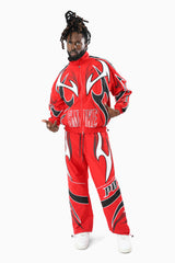 Smoke Rise Power Windbreaker Tracksuit Red