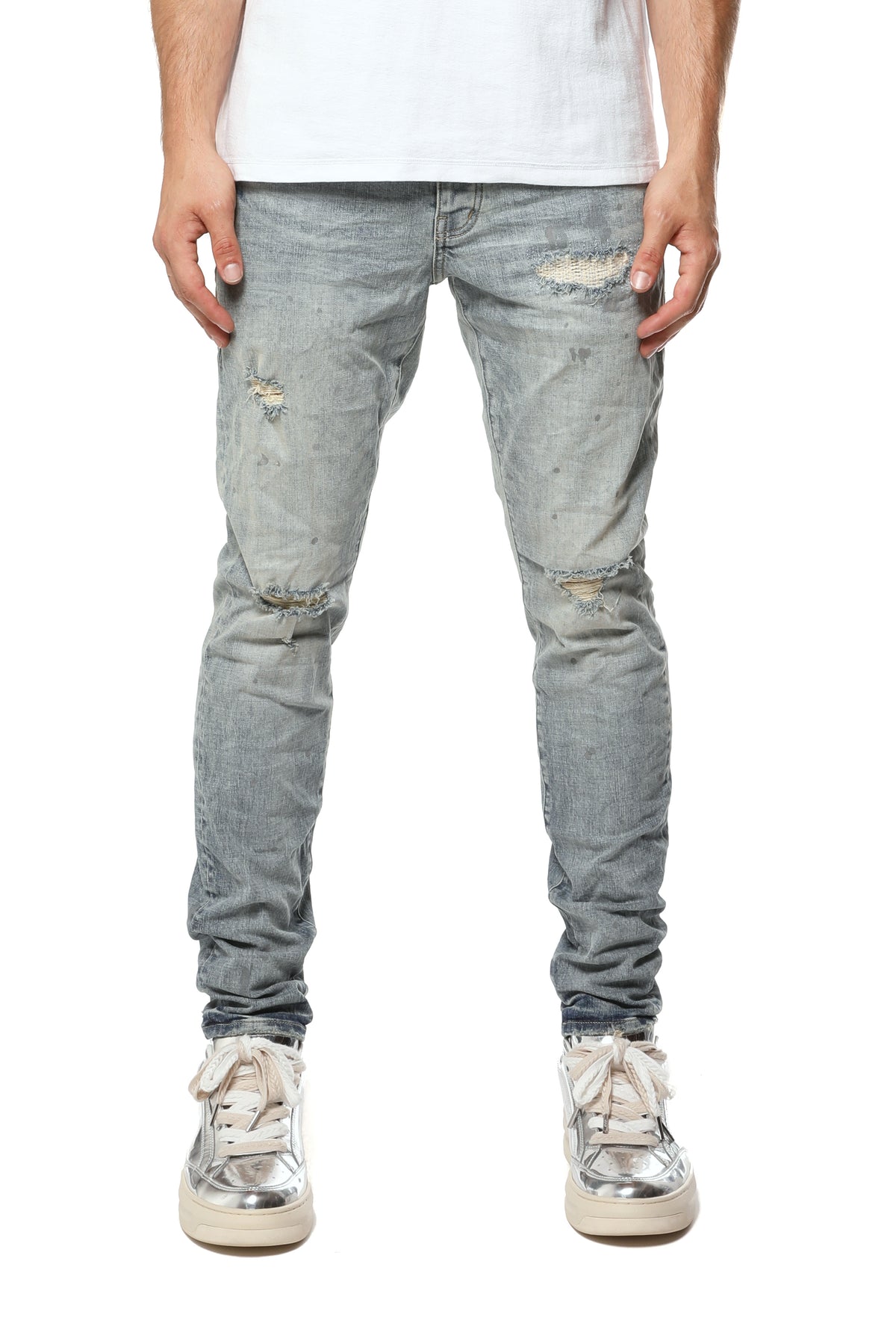 Purple Brand Worn Indigo Reflective Paint Lt Indigo