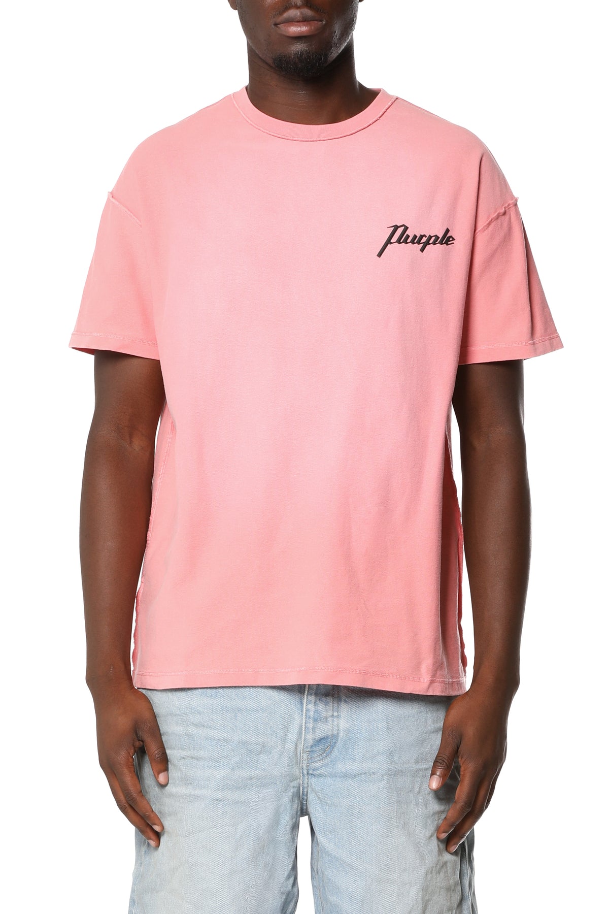 Purple Brand Textured Inside Out Tee Pink