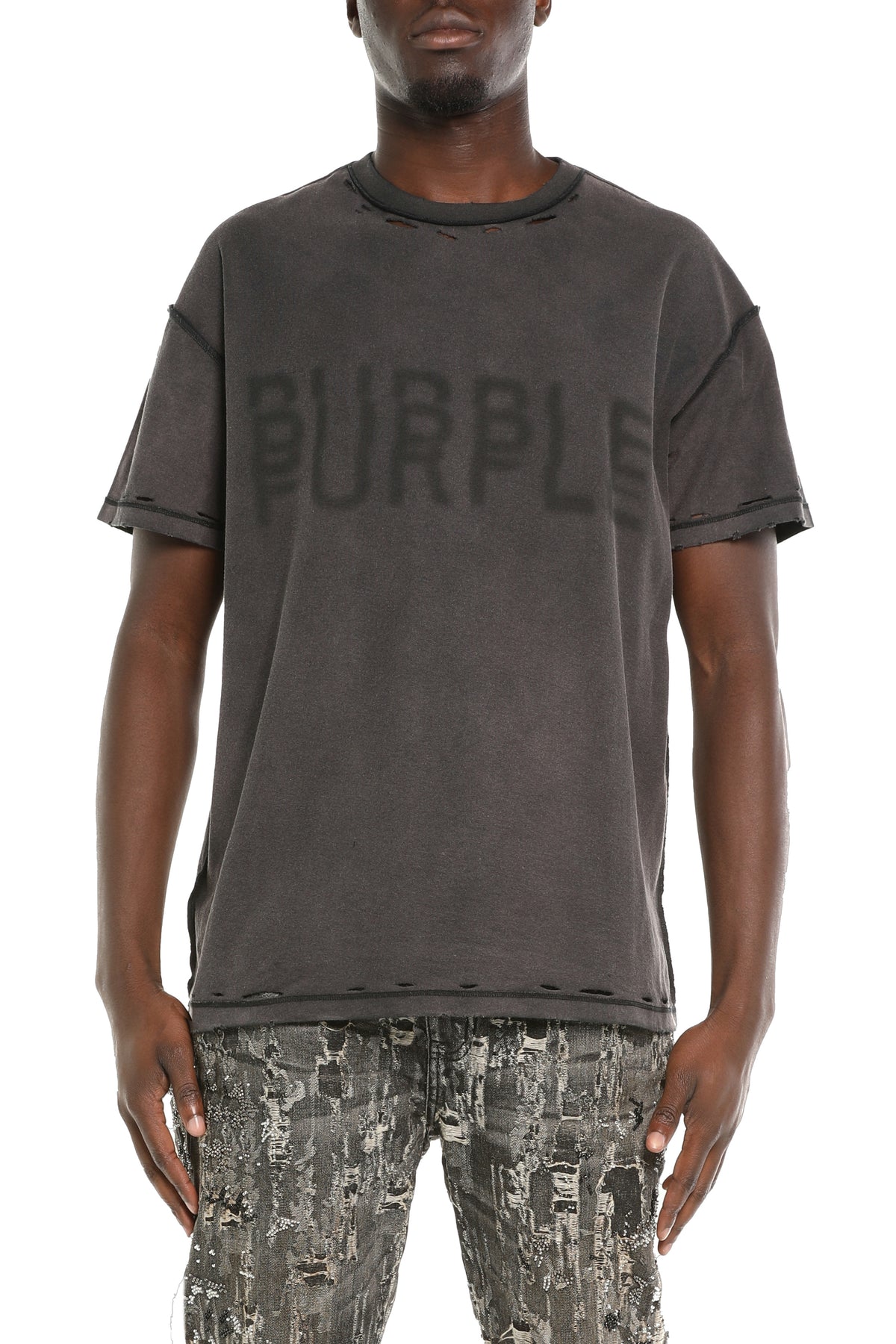 Purple Brand Textured Inside Out Tee Black