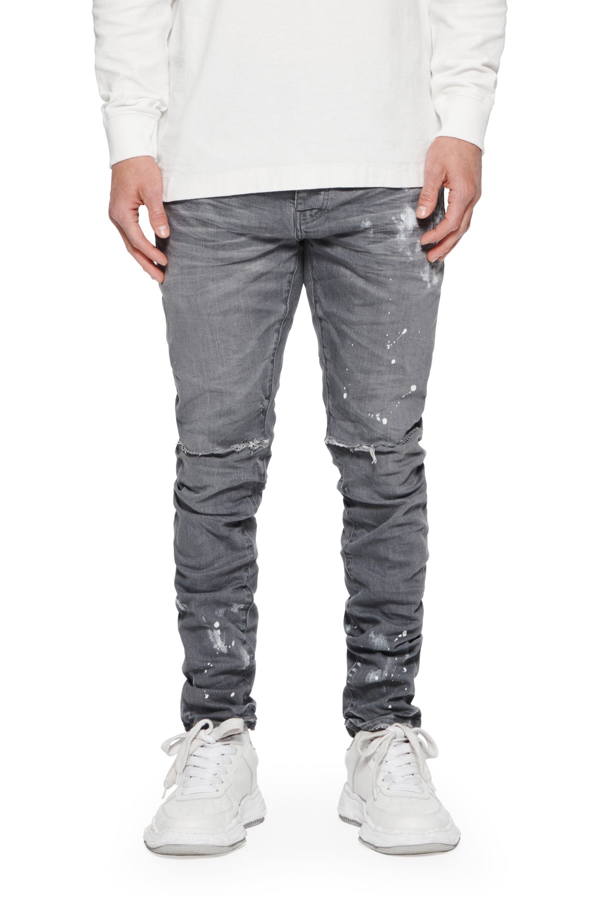 Purple Brand Dapple Grey Vintage Rip Jeans Grey /26