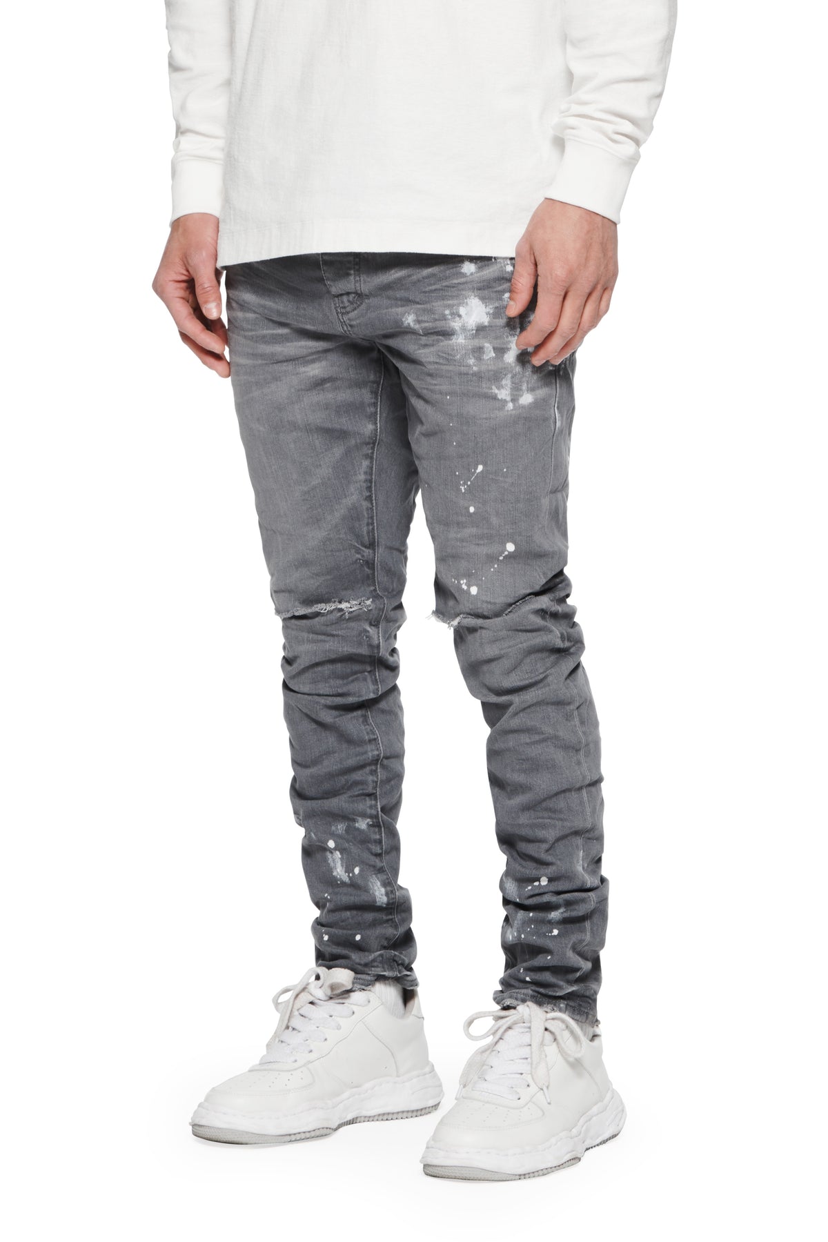Purple Brand Dapple Grey Vintage Rip Jeans Grey /26
