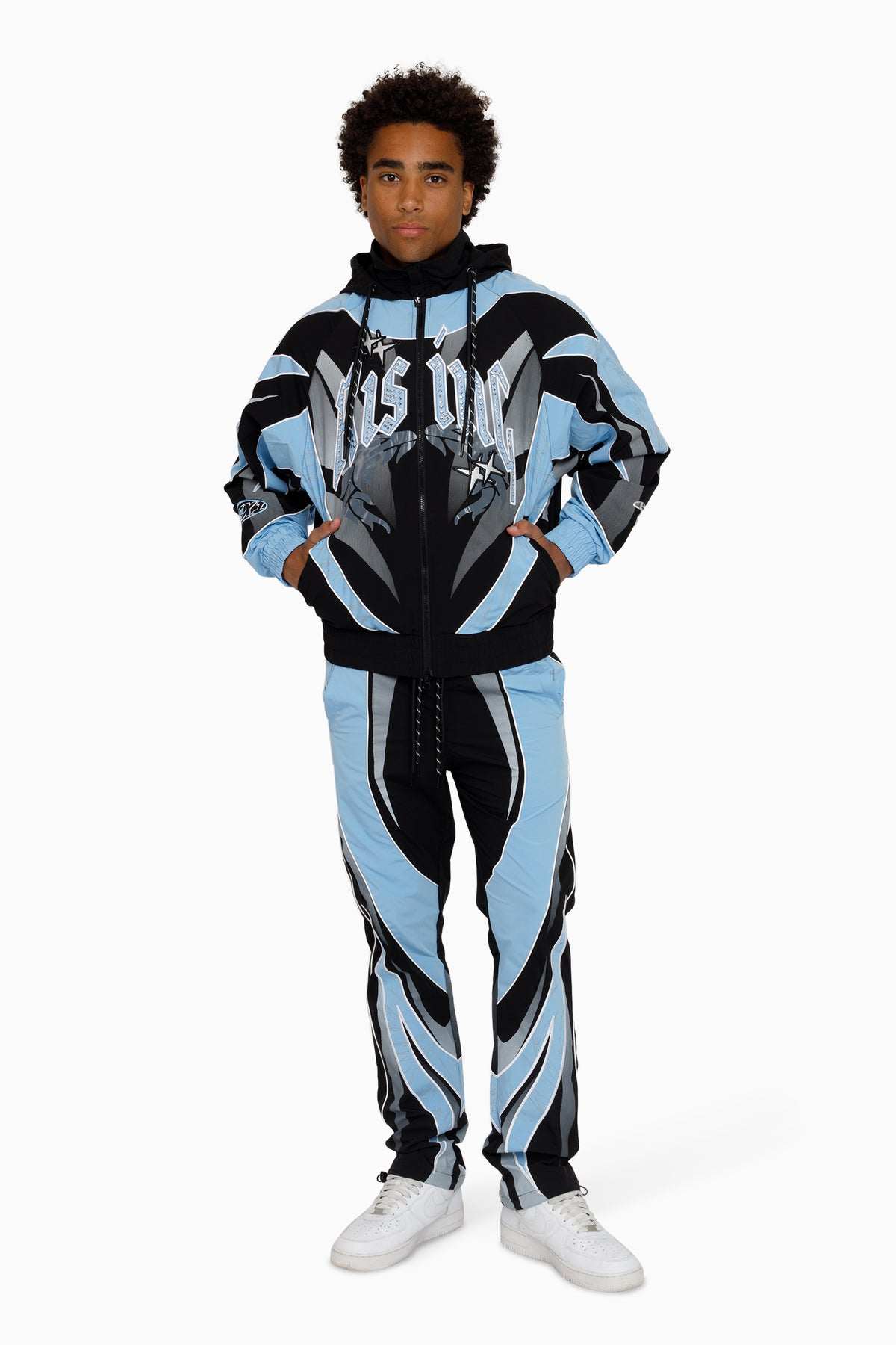Smoke Rise Rising Colorblock Windbreaker Set Blue Bell