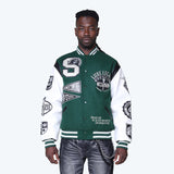 Smoke Rise Luxe Legacy Wool Varsity Jacket Hunter