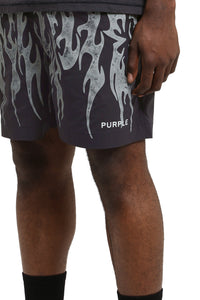 Purple Brand Flames All Round Shorts Navy