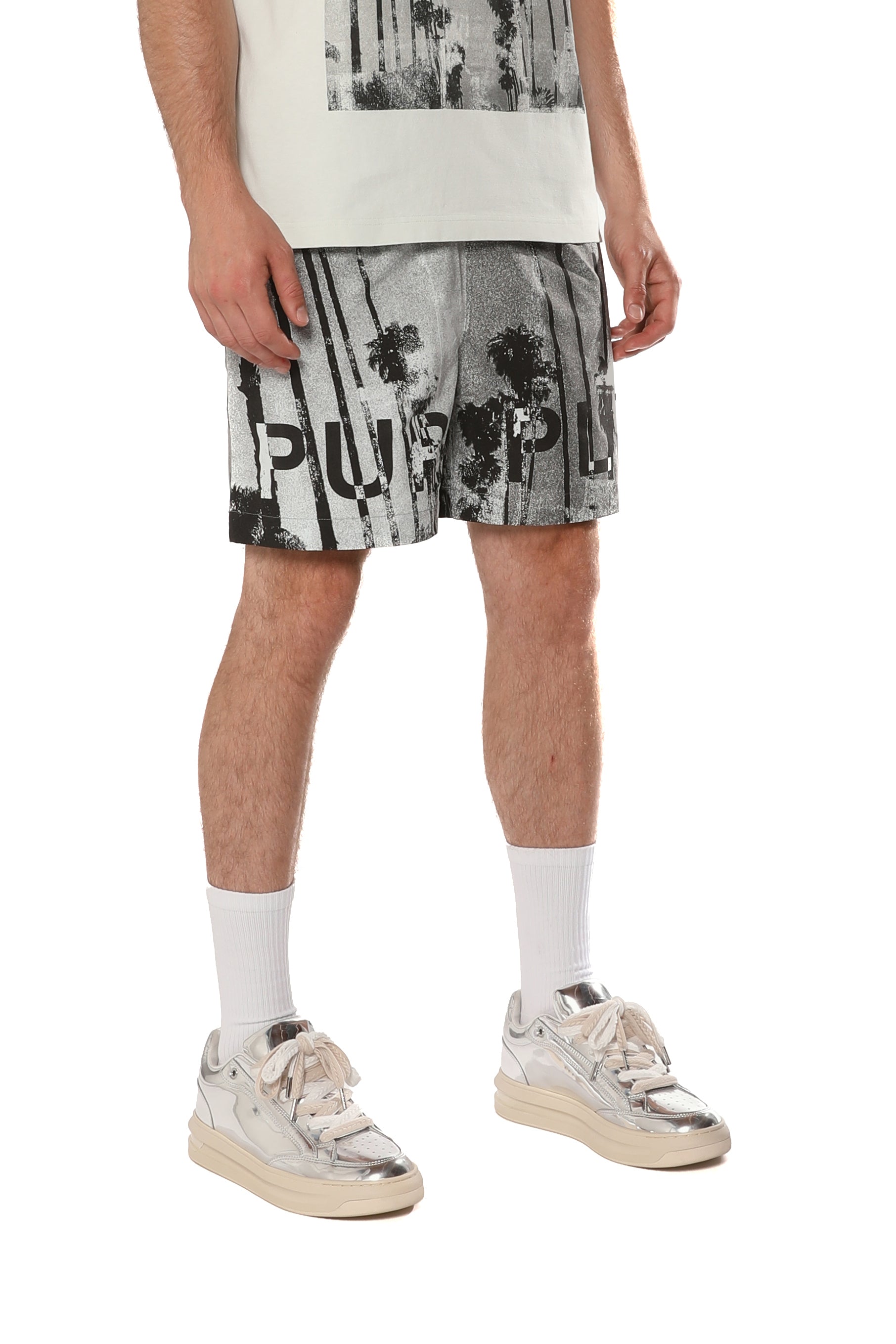 Purple Brand Mirage All Around Shorts Ice Melt Gray