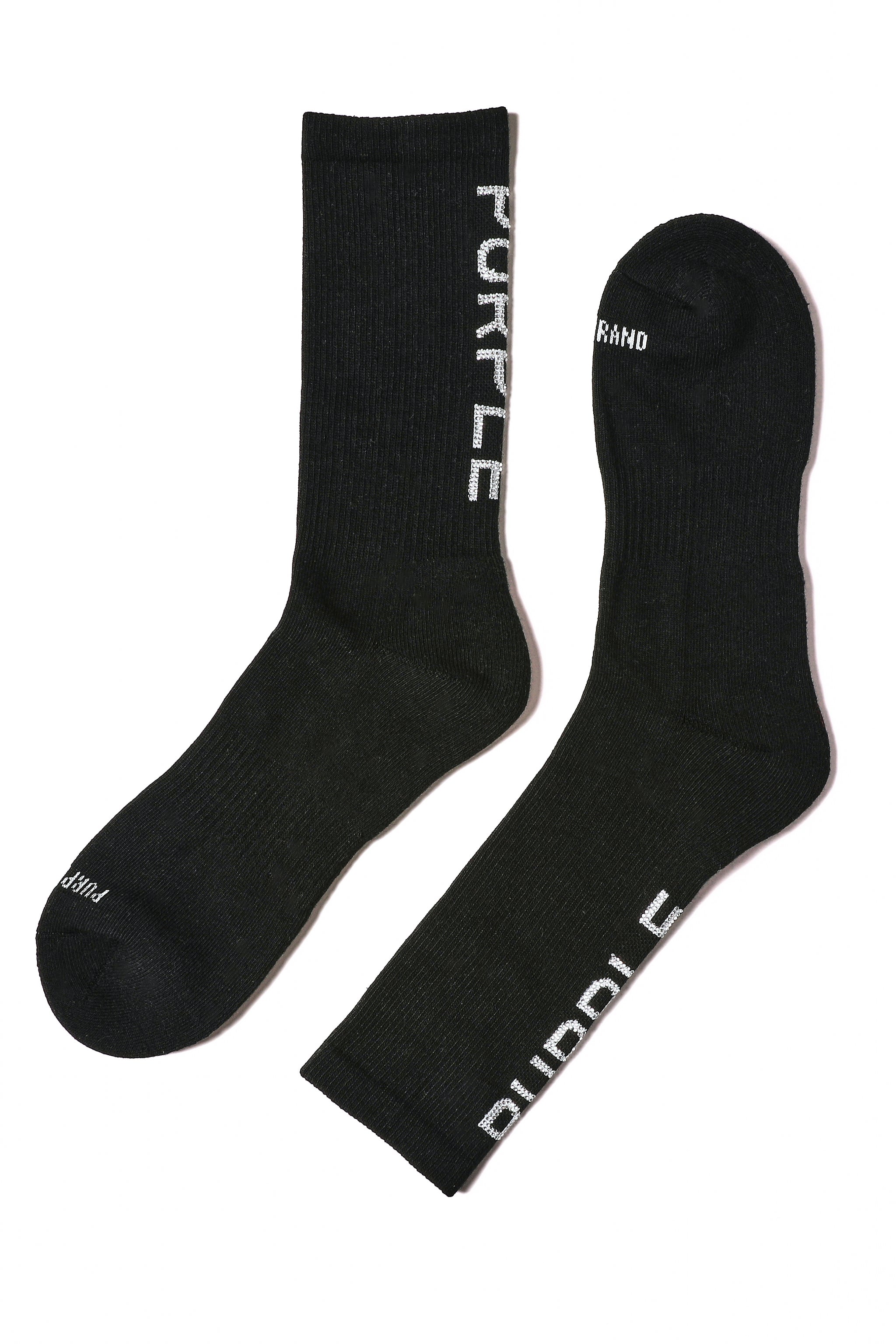 Purple Brand Cotton Crew Sock Crystal Black