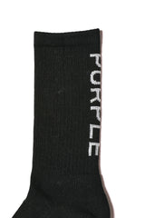 Purple Brand Cotton Crew Sock Crystal Black