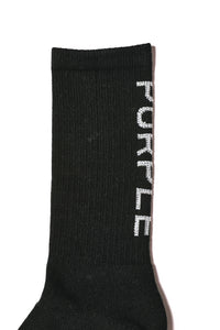 Purple Brand Cotton Crew Sock Crystal Black