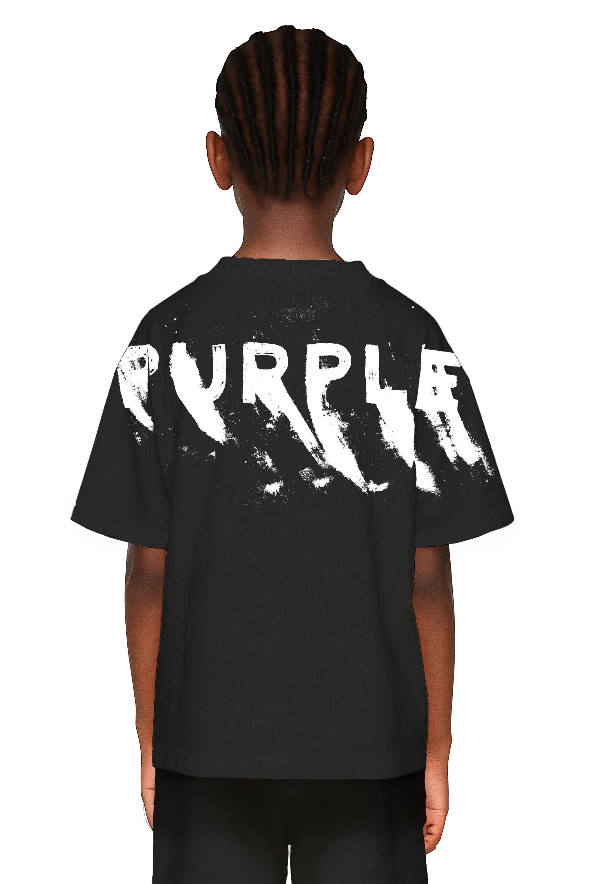 Purple Brand Kids' Painted Wordmark Tee Black