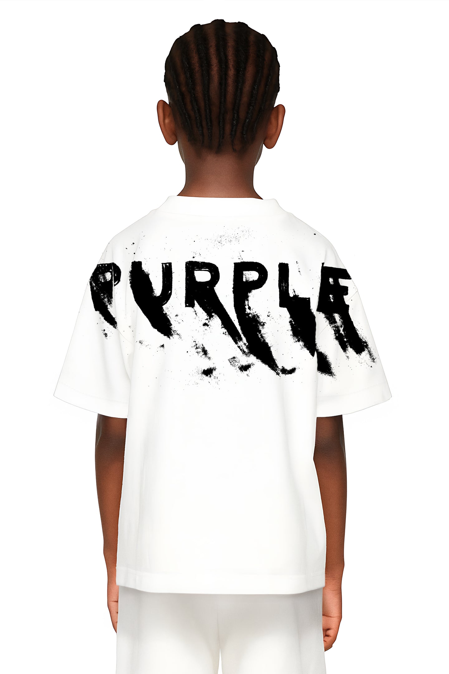 Purple Brand Kids Painted Wordmark Tee White