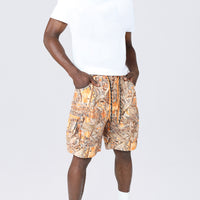 Smoke Rise Utility Cargo Shorts Amber Camo