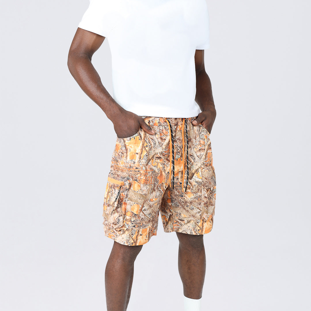 Smoke Rise Utility Cargo Shorts Amber Camo