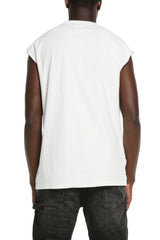 Purple Brand Crystal Sleeveless Tee White