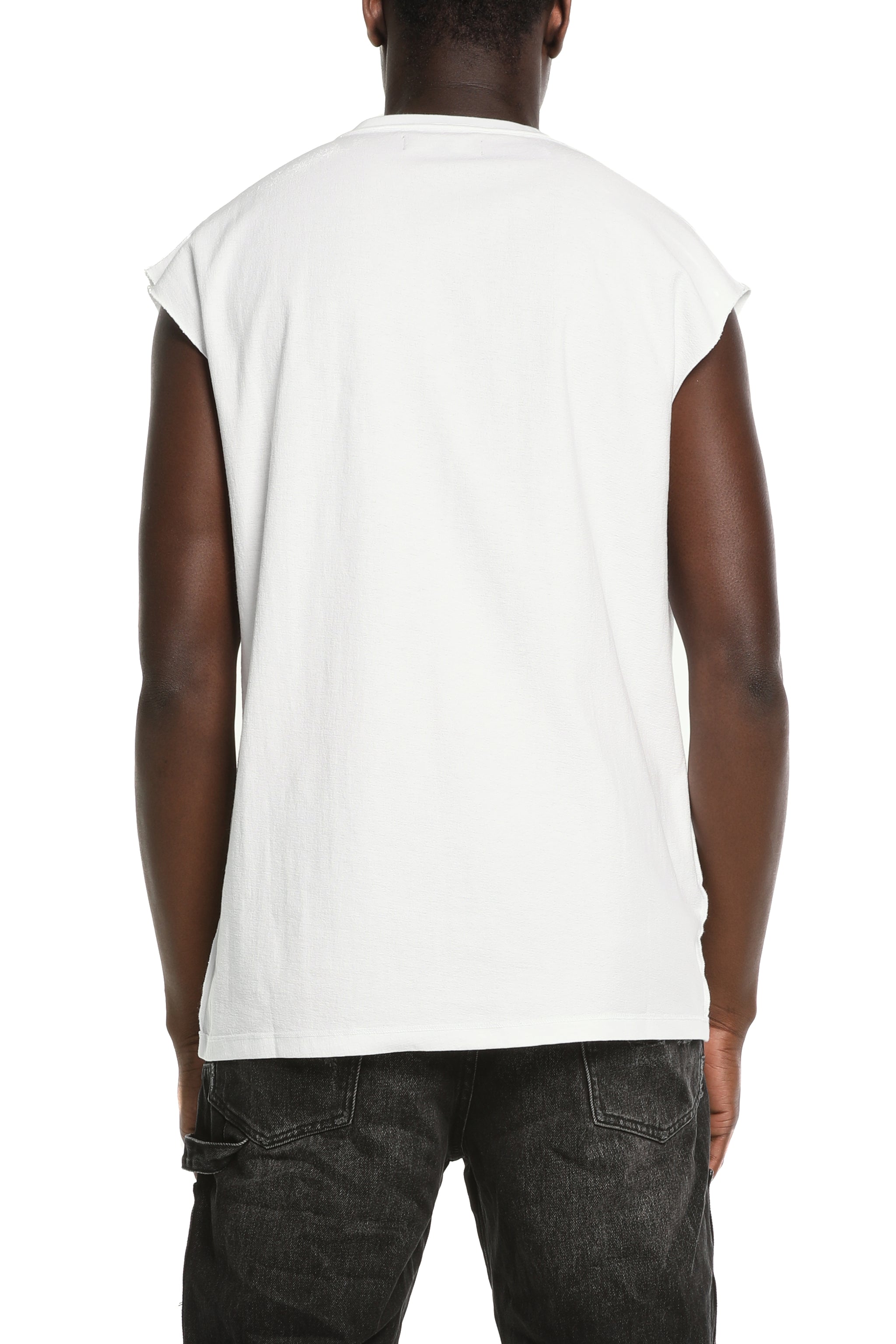 Purple Brand Crystal Sleeveless Tee White