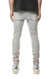 Purple Brand Skinny Pink Mud Distressed Jeans Lt Indigo