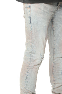 Purple Brand Skinny Pink Mud Distressed Jeans Lt Indigo