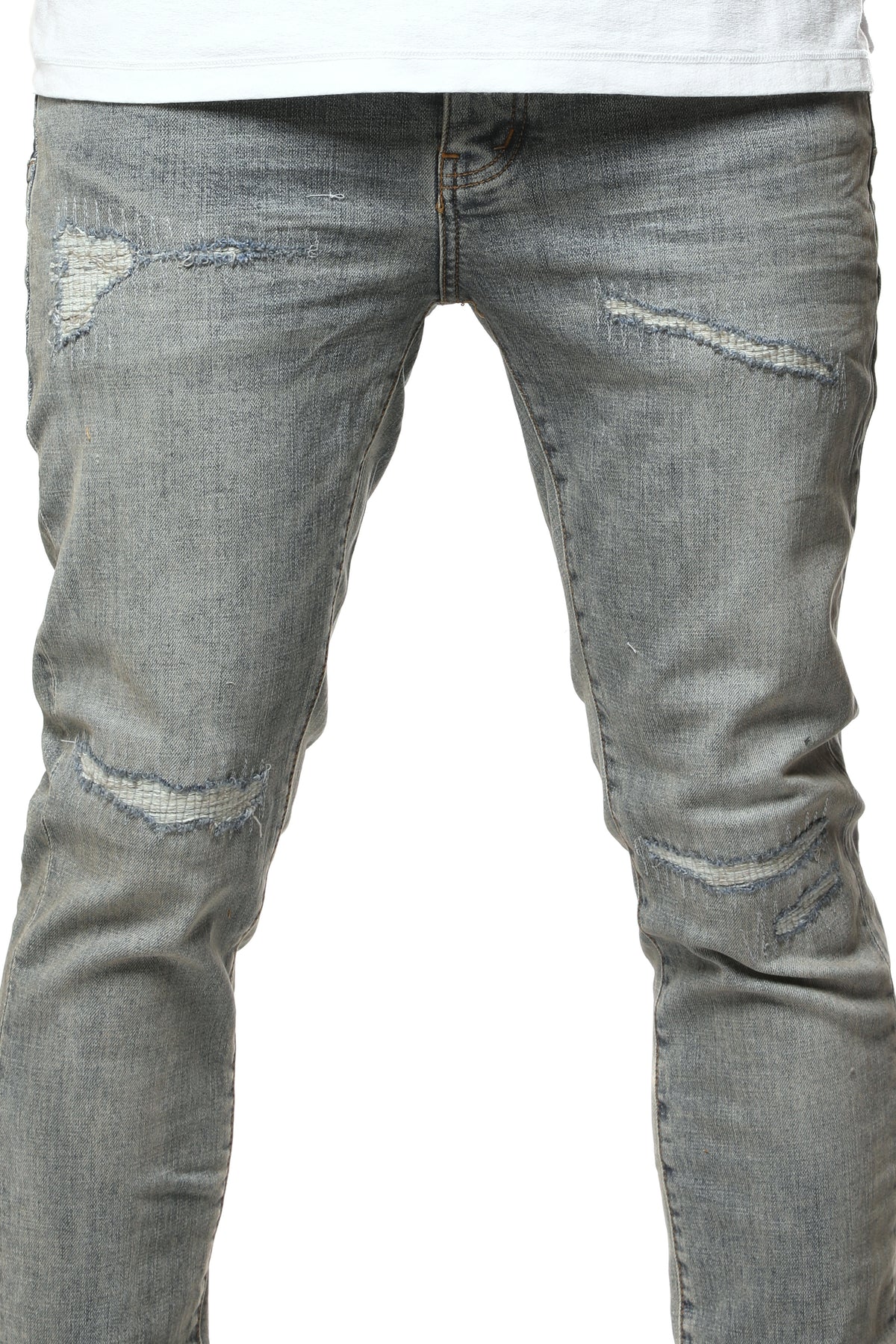 Purple Brand Light Blue Vintage Repair Jeans Lt Indigo