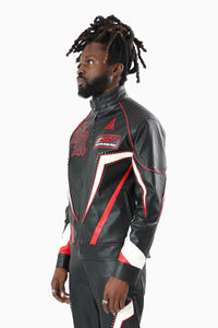 Smoke Rise Club Circuit Racing Pu Jacket Black/Red