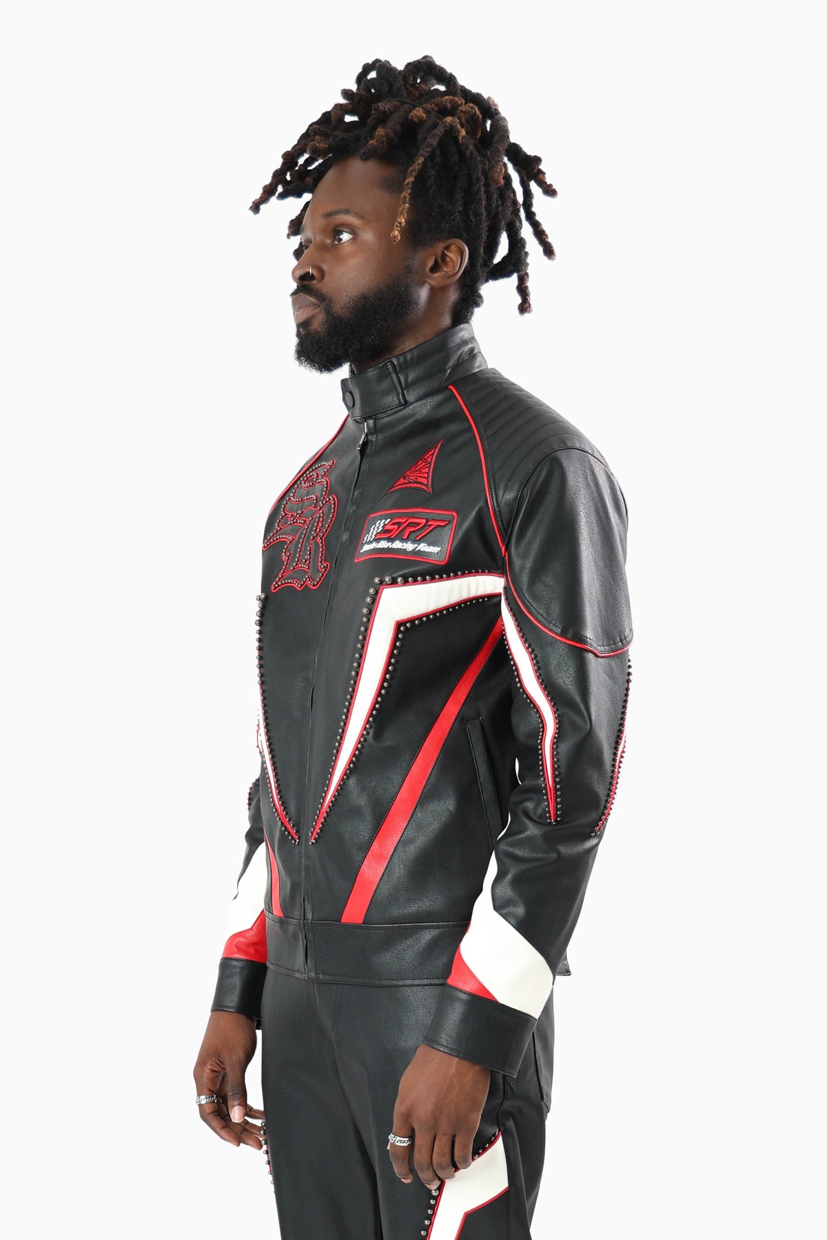 Smoke Rise Club Circuit Racing Pu Jacket Black/Red