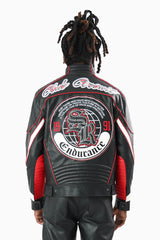 Smoke Rise Club Circuit Racing Pu Jacket Black/Red