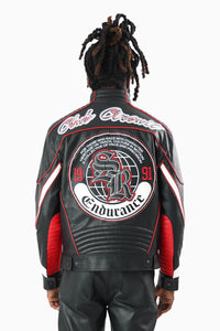 Smoke Rise Club Circuit Racing Pu Jacket Black/Red