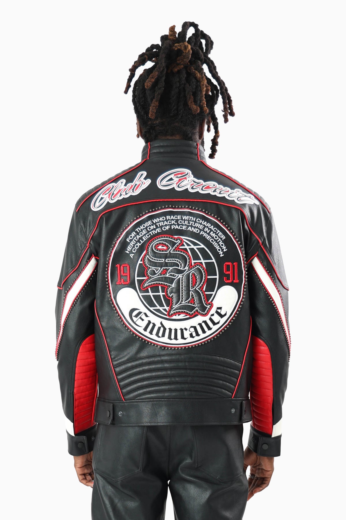 Smoke Rise Club Circuit Racing Pu Jacket Black/Red