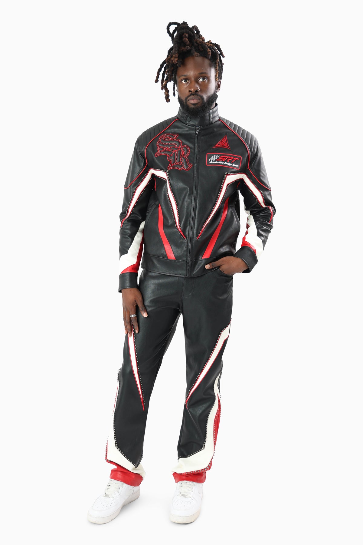 Smoke Rise Club Circuit Racing Pu Jacket Black/Red