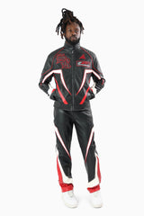 Smoke Rise Club Circuit Racing Pu Jacket Black/Red