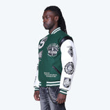 Smoke Rise Luxe Legacy Wool Varsity Jacket Hunter