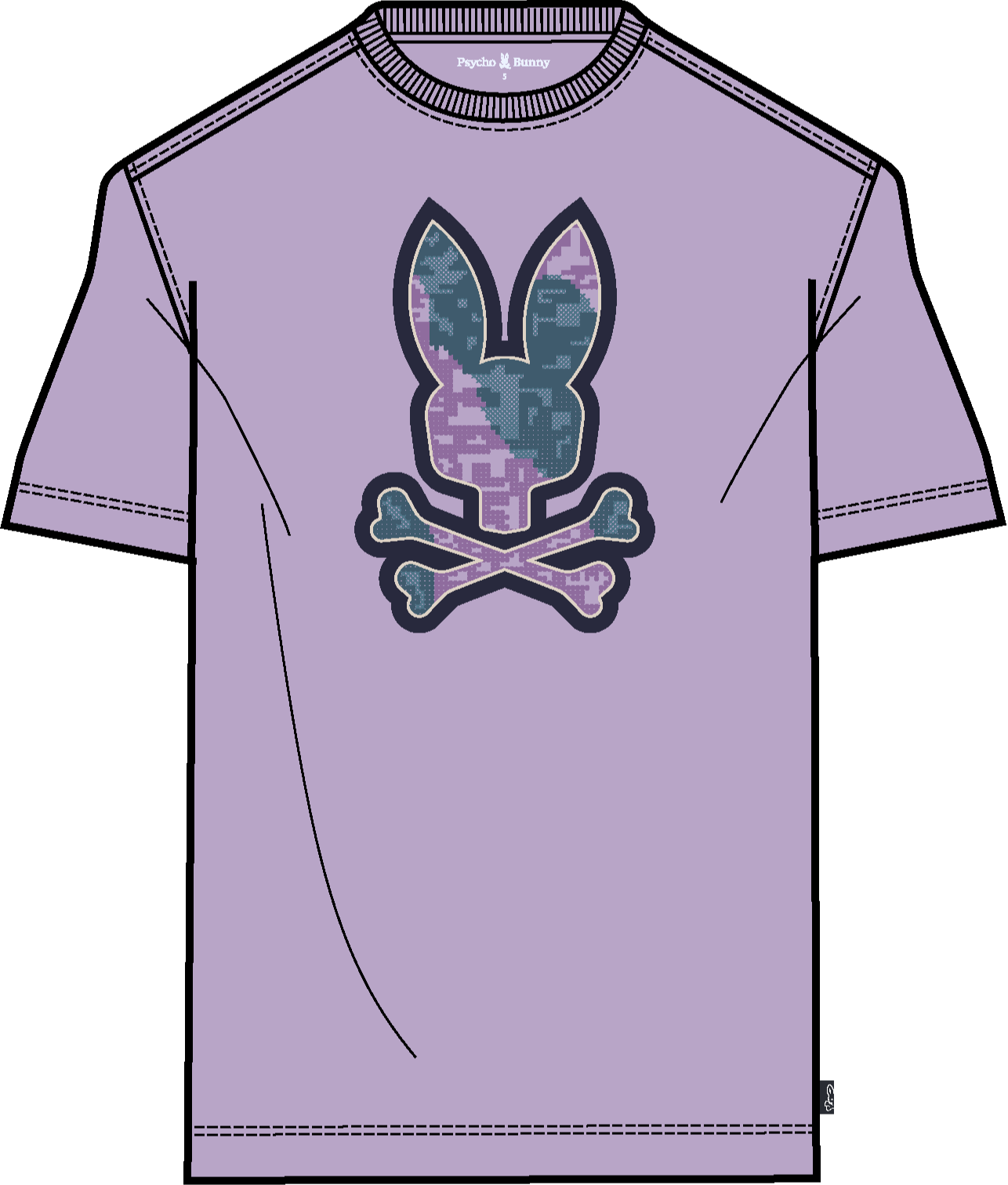 Psycho Bunny Olivier Graphic Tee Lavendula