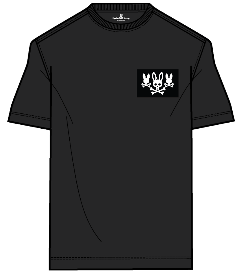 Psycho Bunny Jarvis Chest Graphic Tee Black