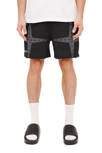 Purple brand Holographic round shorts black