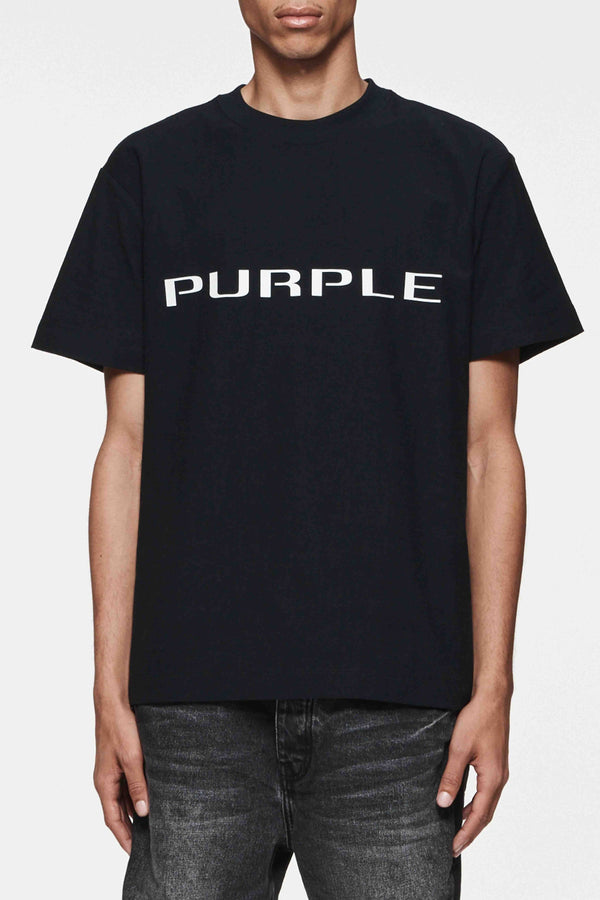 Purple Brand (Black Logo Textured Jersey T-Shirt)