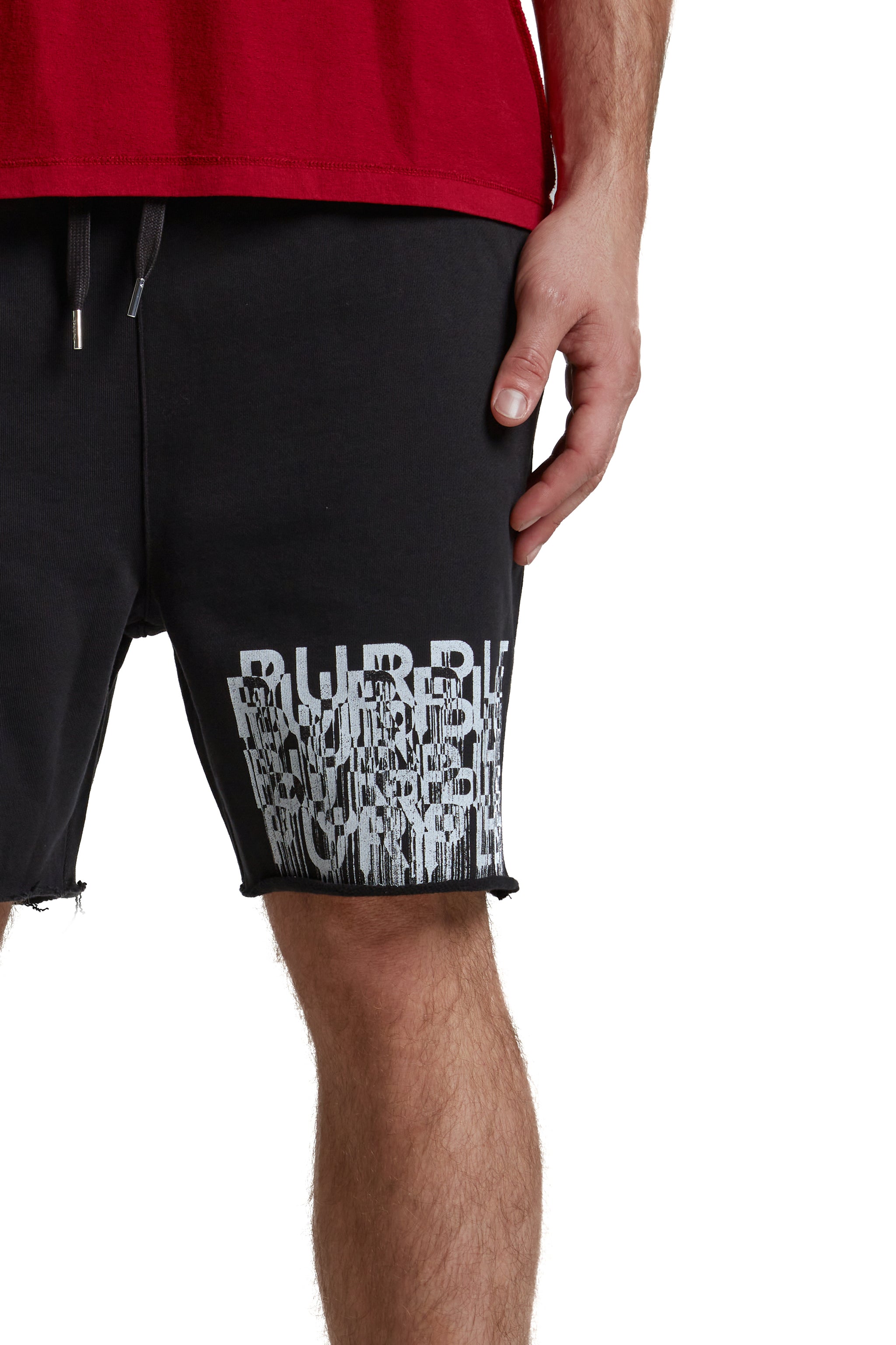 Purple brand Mwt fleece short black