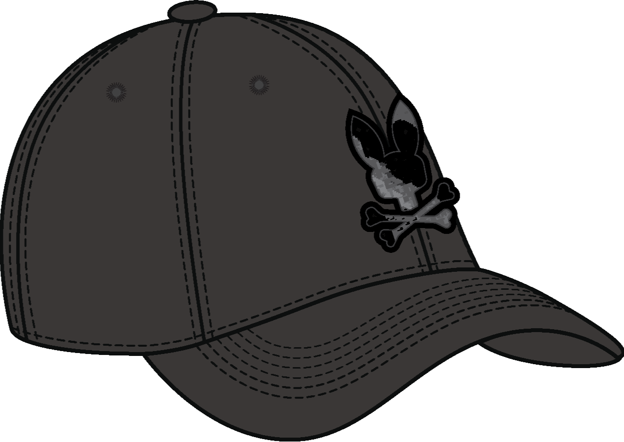 Psycho Bunny Olivier Baseball Cap Black