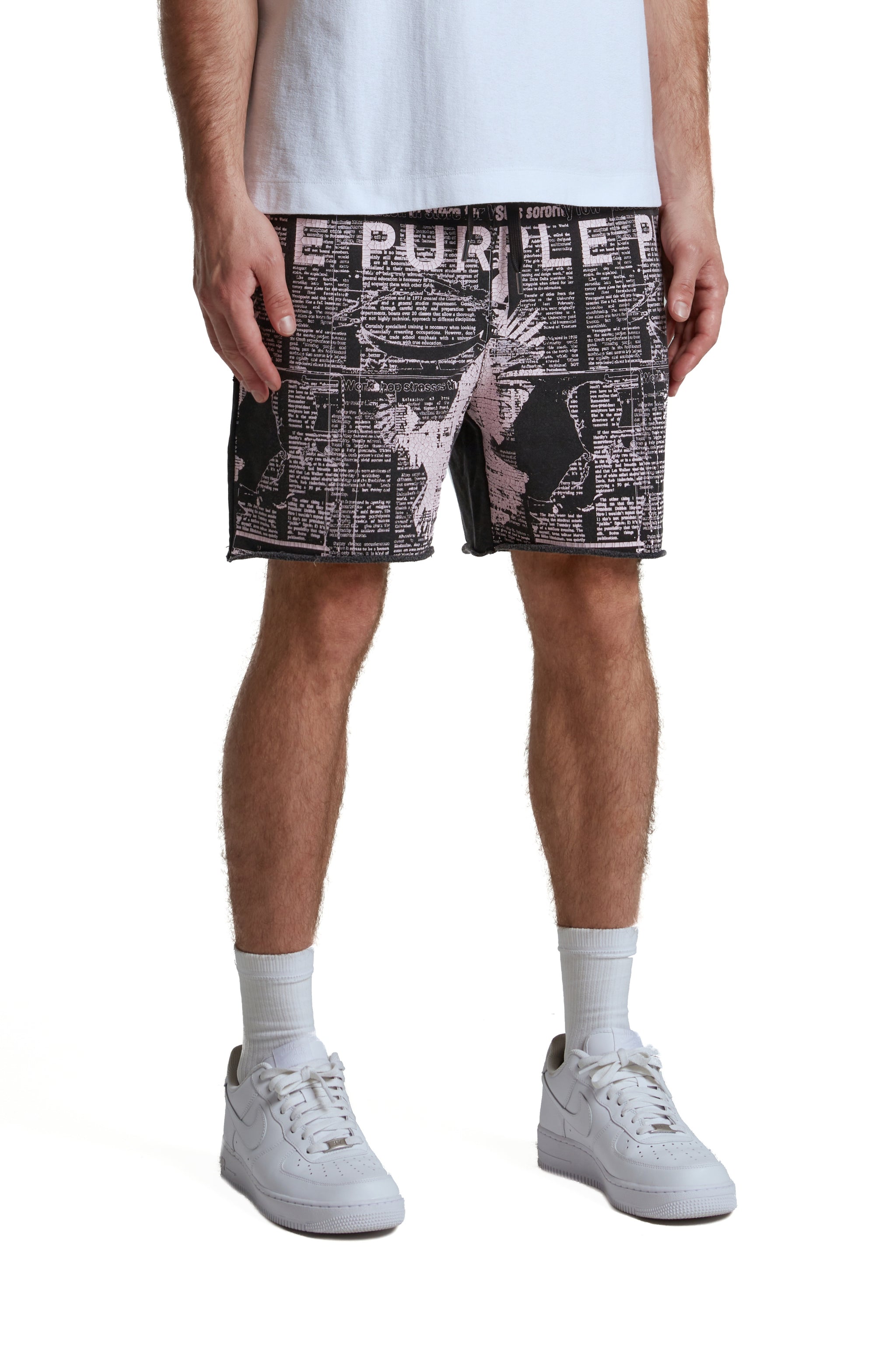 Purple brand Good news fleece shorts black