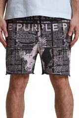 Purple brand Good news fleece shorts black