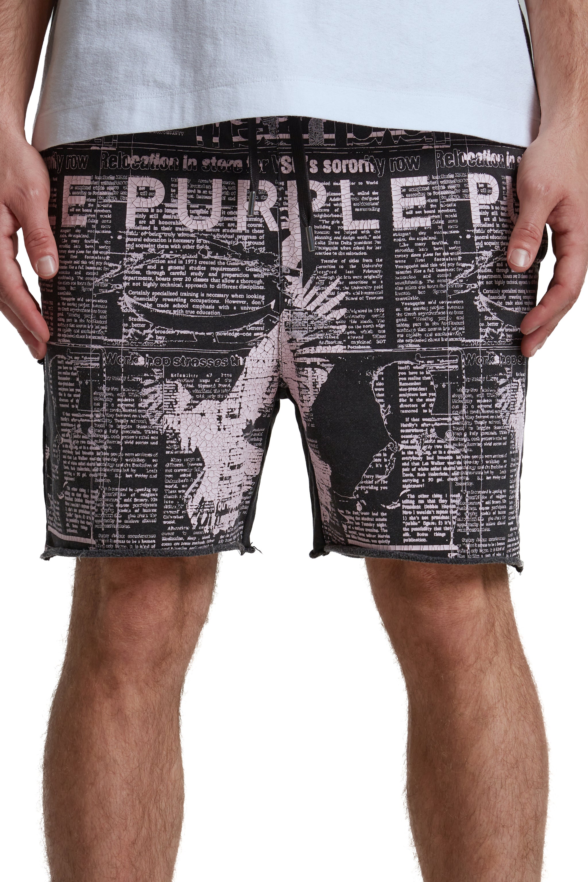 Purple brand Good news fleece shorts black