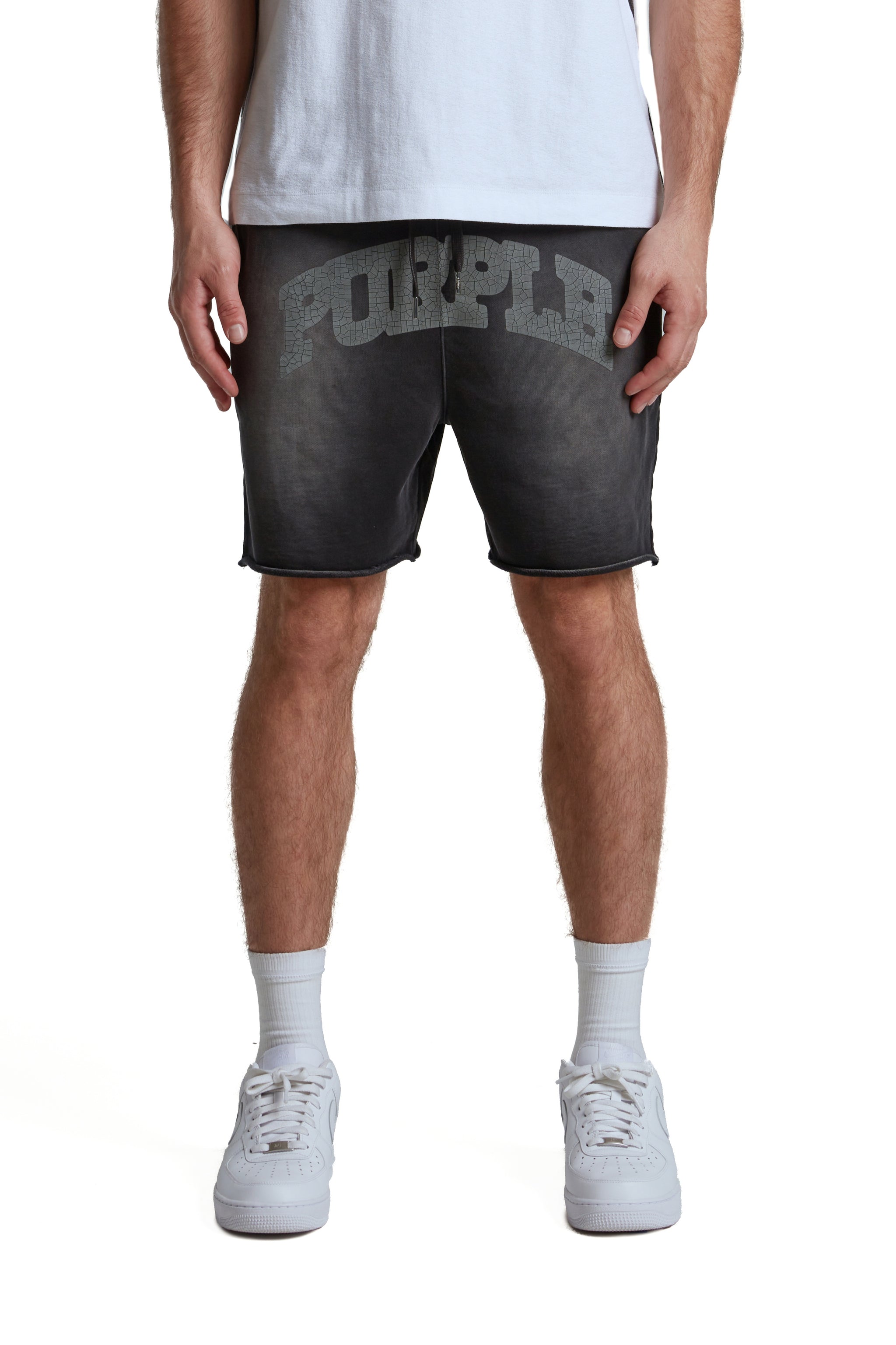 Purple Brand Mwt Fleece Shorts Black