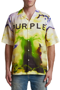 Purple Brand Lyocell Logo Camp Button Up Shirt