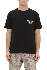 Purple brand blurred wordmark tee black